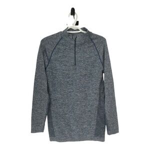 Kyodan Women’s Heather Blue Gray Quarter Zip Long Sleeve Pullover Sweatshirt Sm